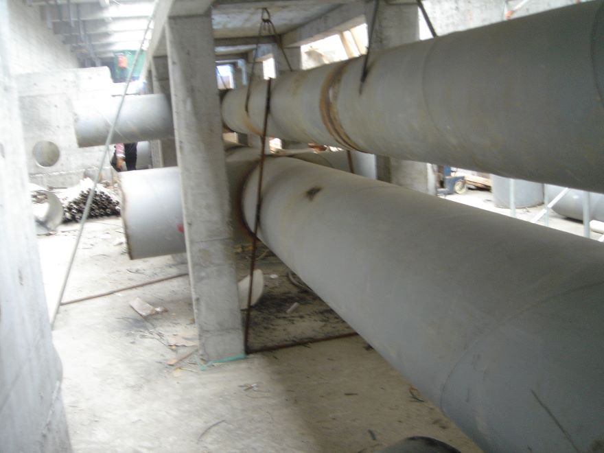 水七廠濾池管廊安裝.JPG